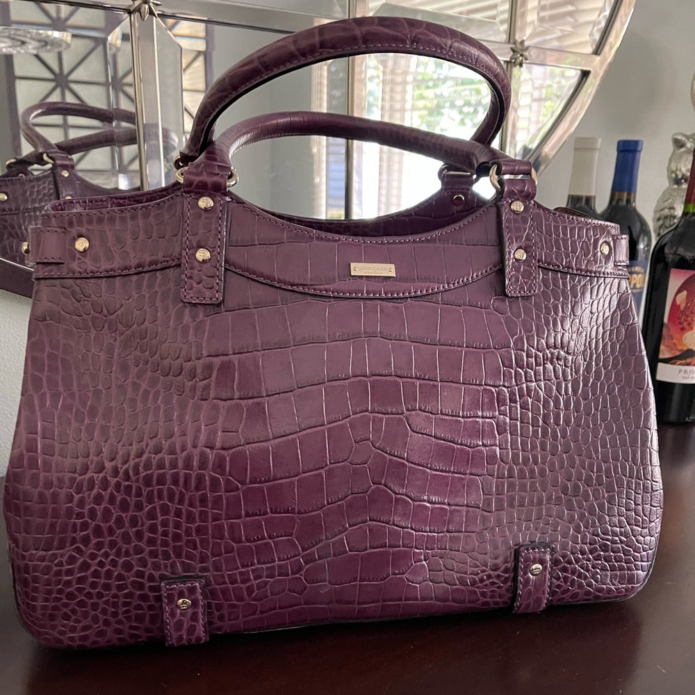 Kate Spade Crocodile Embossed Leather Tote Bag